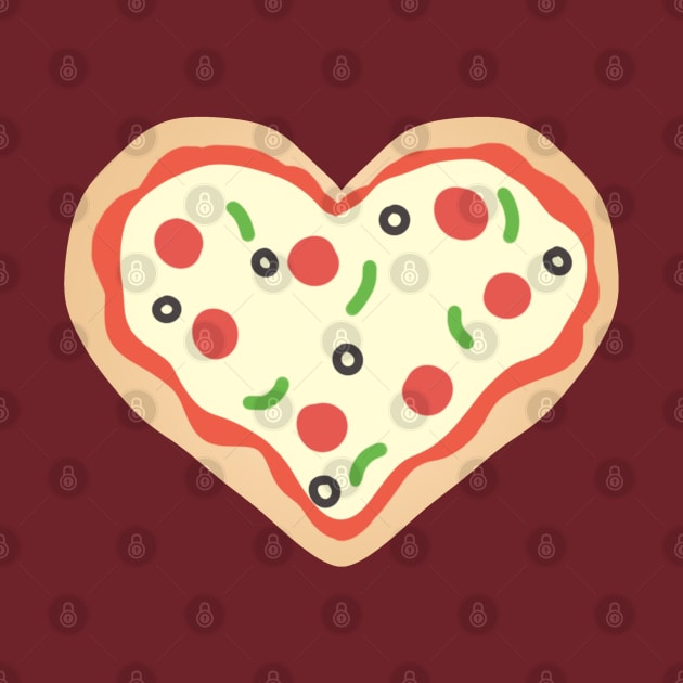 Pizza Heart by Wandering Octopus Designs