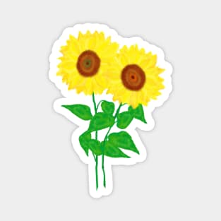 Sunflower Duo (White Background) Magnet