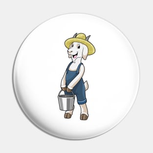 Goat as Farmer with Bucket Pin