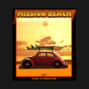 SURFING MISSION BEACH CALIFORNIA T-Shirt