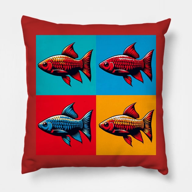 Cherry Barb - Cool Tropical Fish Pillow by PawPopArt