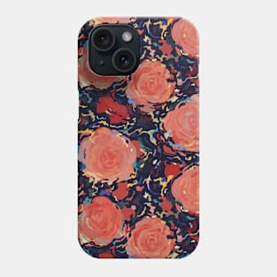 Flowing roses in the black water Phone Case