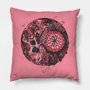 Ambrose Skull and Dreamcatcher Circle Pillow