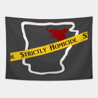 Strictly Homicide Logo White Outline Tapestry