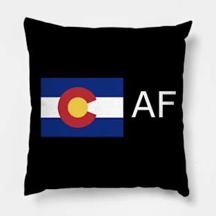 Colorado Flag State Outline AF (white) Pillow