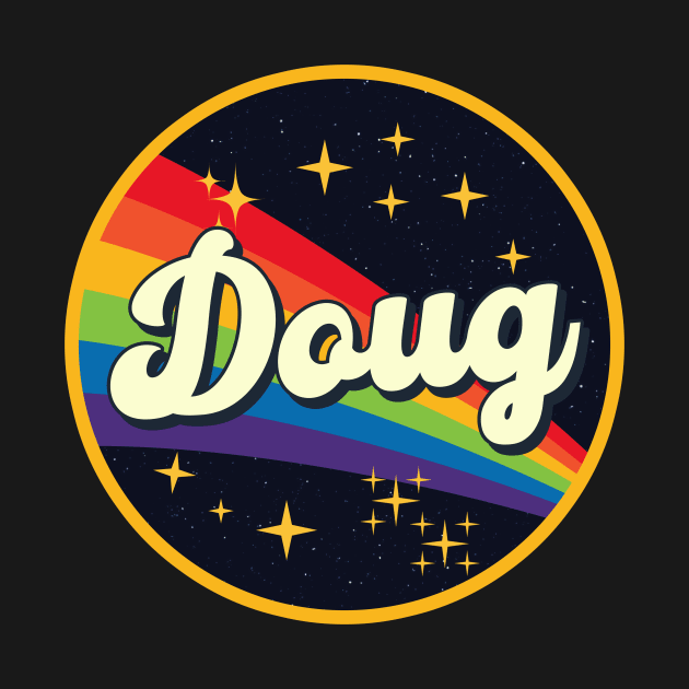 Doug // Rainbow In Space Vintage Style by LMW Art