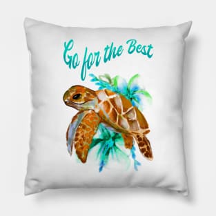 Turtle, Flower, Positive, Marine, Spiritual Pillow