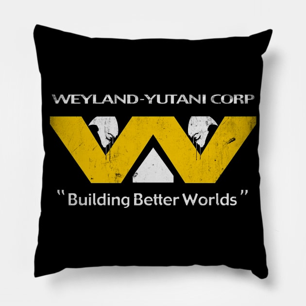 Weyland Yutani Corp Aliens Vintage Retro Pillow by Bigfinz