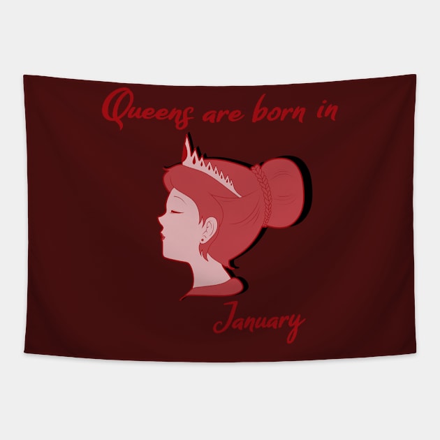 Queens are born in January Tapestry by PunkBune