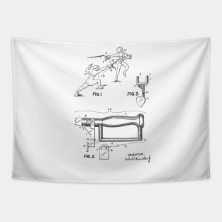 Fencing Sword Vintage Patent Drawing Tapestry