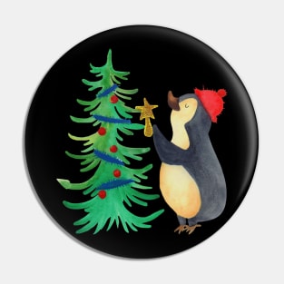 Funny Cute Merry Christmas Tree Penguin Costume Holiday Pin