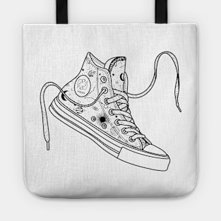 Pisces High tops - Black &amp; white Tote