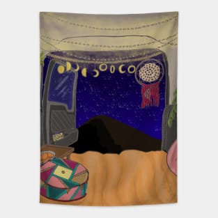 Camper Van Life - night skies Tapestry