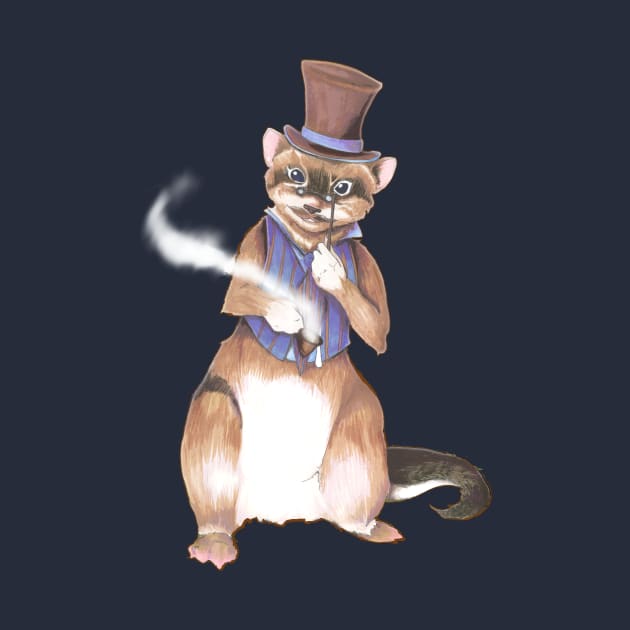 Kingsley, Gentlemen Ferret - Gentlemen Animals Series by FishWithATopHat