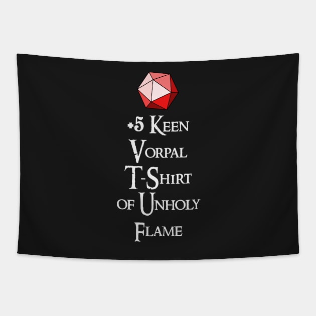 +5 Vorpal T-Shirt Tapestry by Runesilver