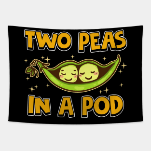 Cute & Funny Two Peas In a Pod Adorable Food Pun Tapestry