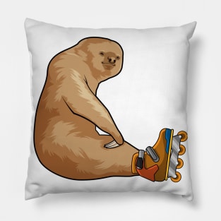 Sloth as Inline skater with Inline skates Pillow