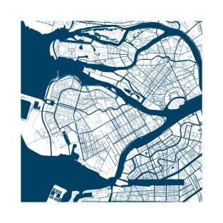 Kopie von Kopie von Kopie von Kopie von Kopie von Kopie von Kopie von Kopie von Kopie von Kopie von Lisbon map city map poster - modern gift with city map in dark blue T-Shirt