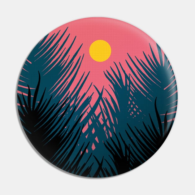 Morning Palm Trees Pin by Swadeillustrations