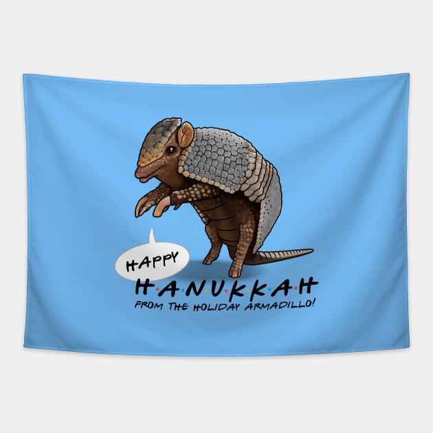 Happy Hanukkah from holiday armadillo Tapestry by FbsArts