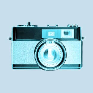 Cyan - Vintage 1960s Rangefinder Camera T-Shirt