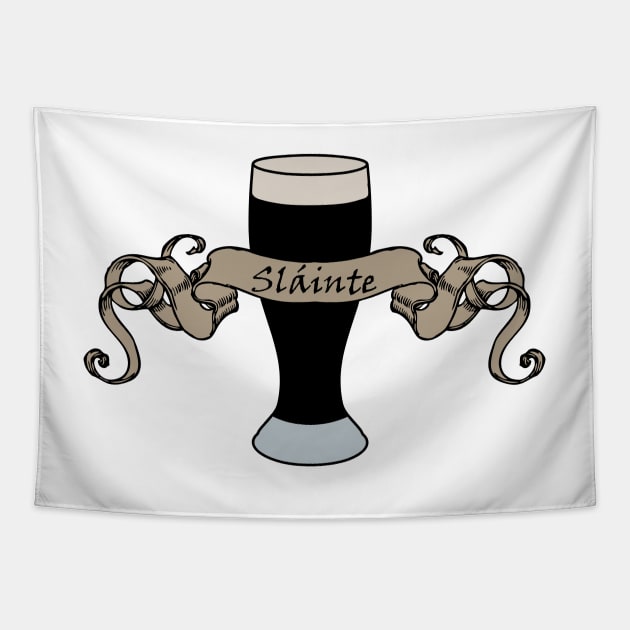 slainte on irish green Tapestry by B0red