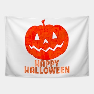 Pumpkin Jack-O-Lantern Art Supply Tapestry