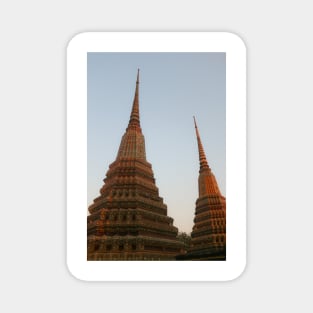 Two stupa against clear sky at Wat Pho Buddha temple. 1 Magnet