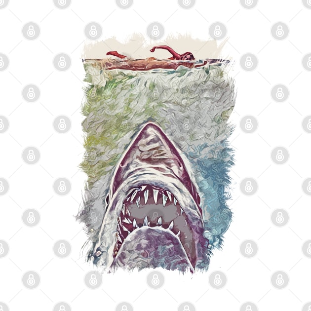 Jaws Abstract Alternate Fan Art Poster by Naumovski