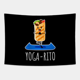 Yoga-Rito Funny Burrito Doing Yoga Tapestry