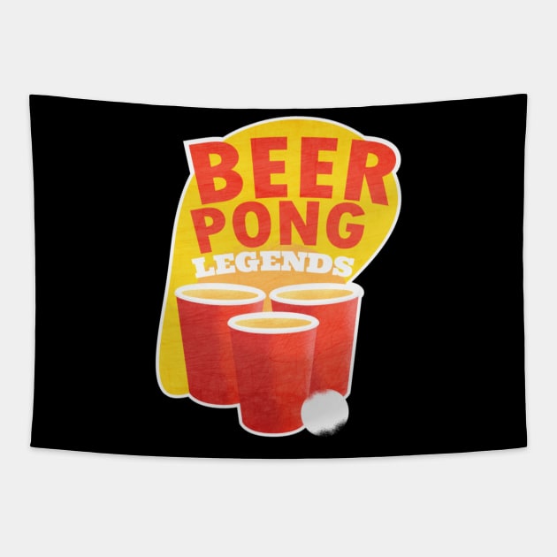 Beer Pong Legends Drinking Game Team Tapestry by Sassee Designs