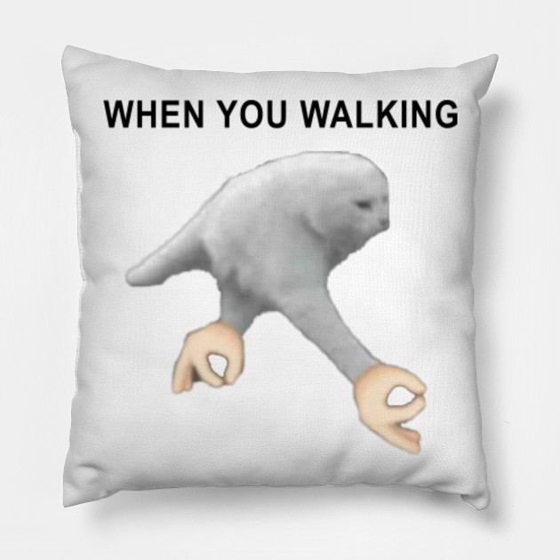When You Walking Cat Emoji Pillow Teepublic