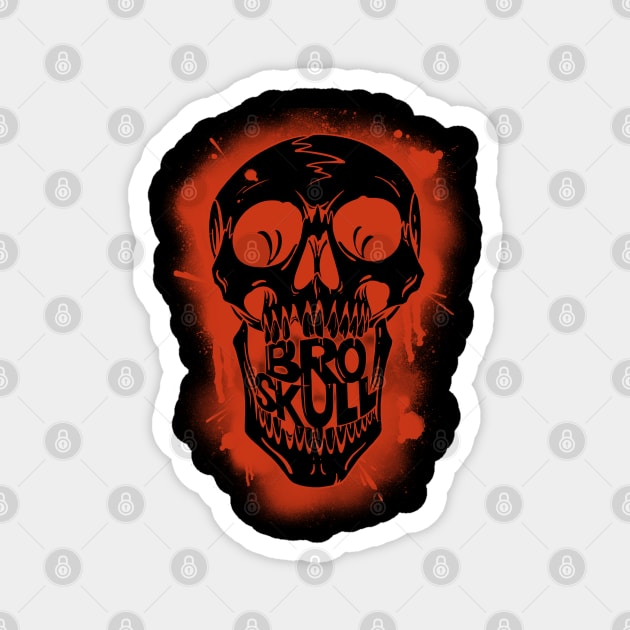 Broskull Logo V.1 Clear on Red Magnet by CastleBroskull