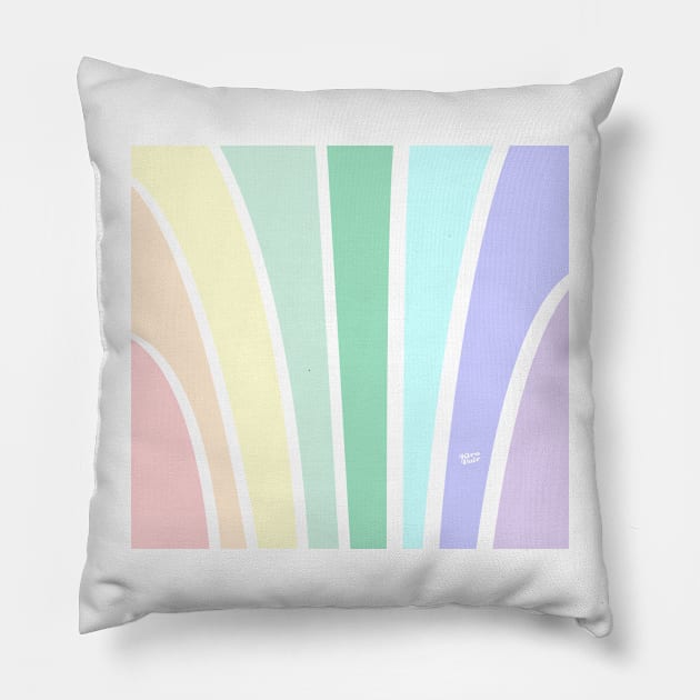 Art Deco Pastel Rainbow #minimal #art #design #kirovair #buyart #decor #home Pillow by Kirovair