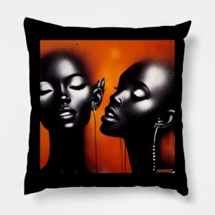 Burnt Orange paintings #4. By Charlotte VanRoss (cvanross) Pillow