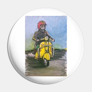 Retro Scooter, Classic Scooter, Scooterist, Scootering, Scooter Rider, Mod Art Pin