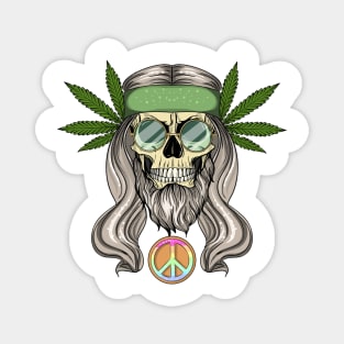 Hippie Rasta Skull Man Magnet