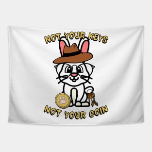 Funny Bunny - Not your keys not your coin Tapestry