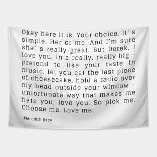 Pick me, Choose me, Love me - speech Tapestry