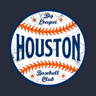 Houston Retro Big League Baseball - Navy T-Shirt