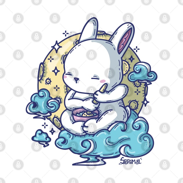 Kawaii Cute moon rabbit jade by SPIRIMAL