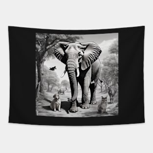 Elephant ,Painting , Poster , jungle safari Tapestry