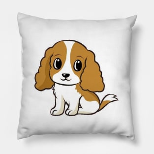 cavalier king charles spaniel blenheim cartoon Pillow