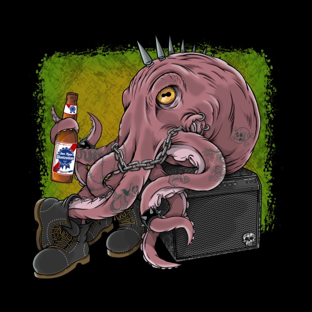 Punk Rocktopus by davemyersillustration