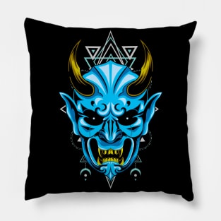 oni samurai mask Pillow