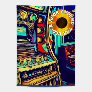 Rock Around the Clock Jukebox in a Cafe Tapestry