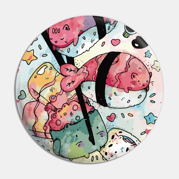 Kawaii Sushi Cat Pin by The Craft Coven