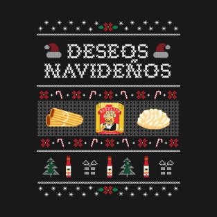 Deseos Navideños Spanish Ugly Christmas Funny Latinx T-Shirt