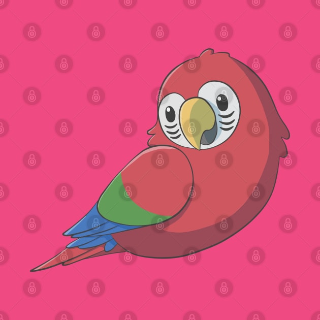 Cute fluffy red and green macaw by AniBeanz