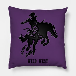 Western Era - Wild West Cowboy on Horseback 10 Pillow